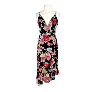 NWT Sante M Cicca Floral Asymmetric Ruffle Dress